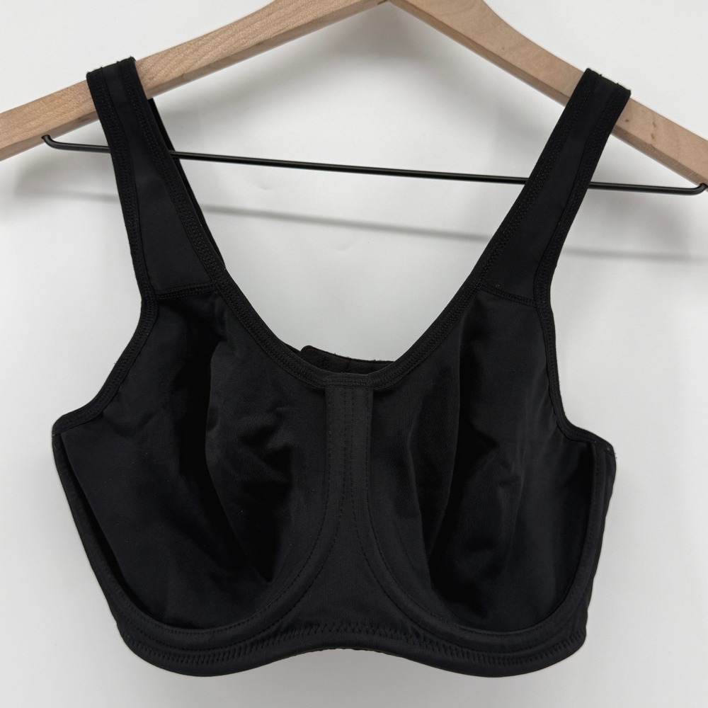 Wacoal 855170 Simone Sport Underwire Bra Black 34D Full Coverage Unlined Active